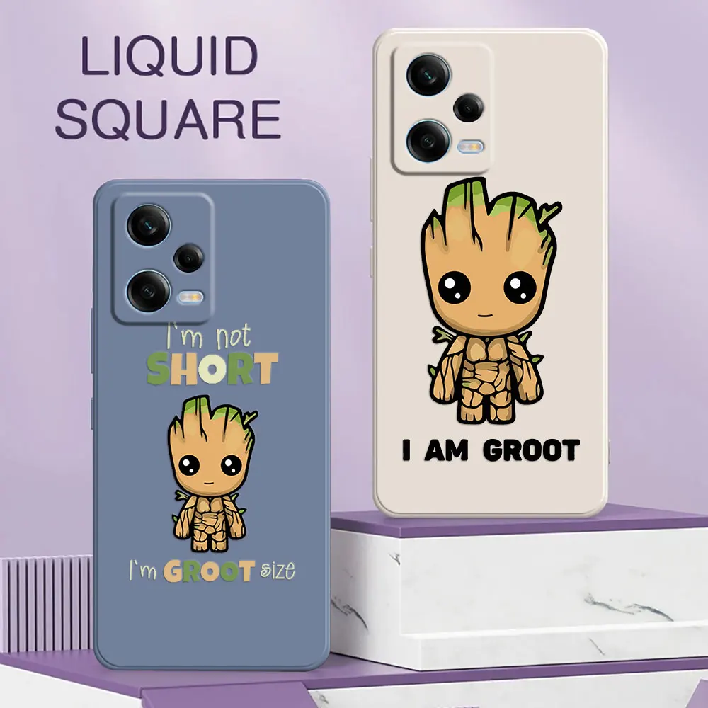 Fundas For Xiaomi Redmi Note 13 Pro Plus 12 12S 11 11S 10 10S 9 9S 8 7 Pro Phone Case Liquid Silicone Cover Groot Avengers Cute