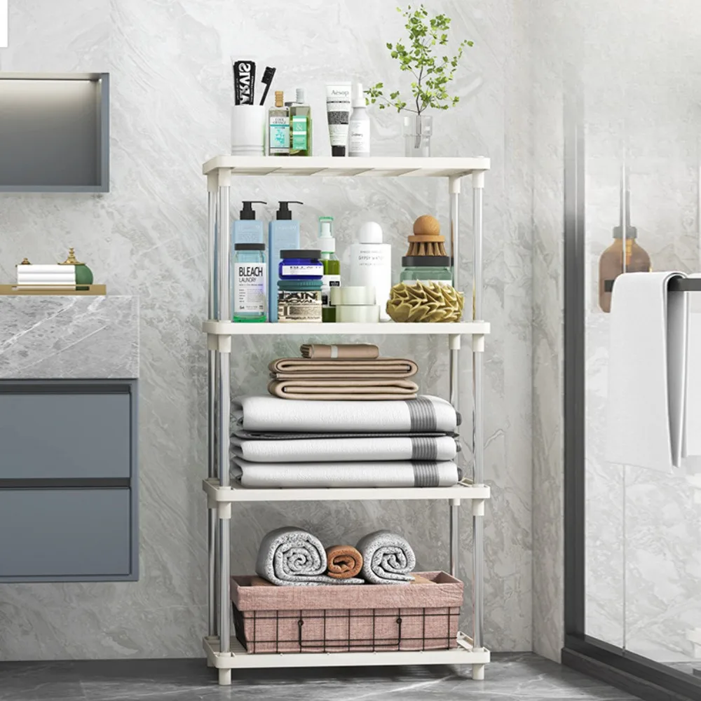 Floor Standing Storage Rack Portable Bathroom Products Rust Proof Household Shelves Multilayer Practical Kitchen Storage Rack