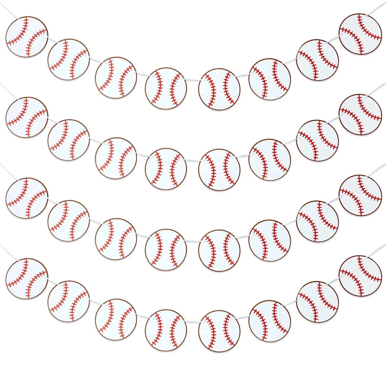 

100Sets 3M Baseball Banner Baseball Paper Garland for Sports Theme Party Decorations Baby Shower Birthday Photo Prop