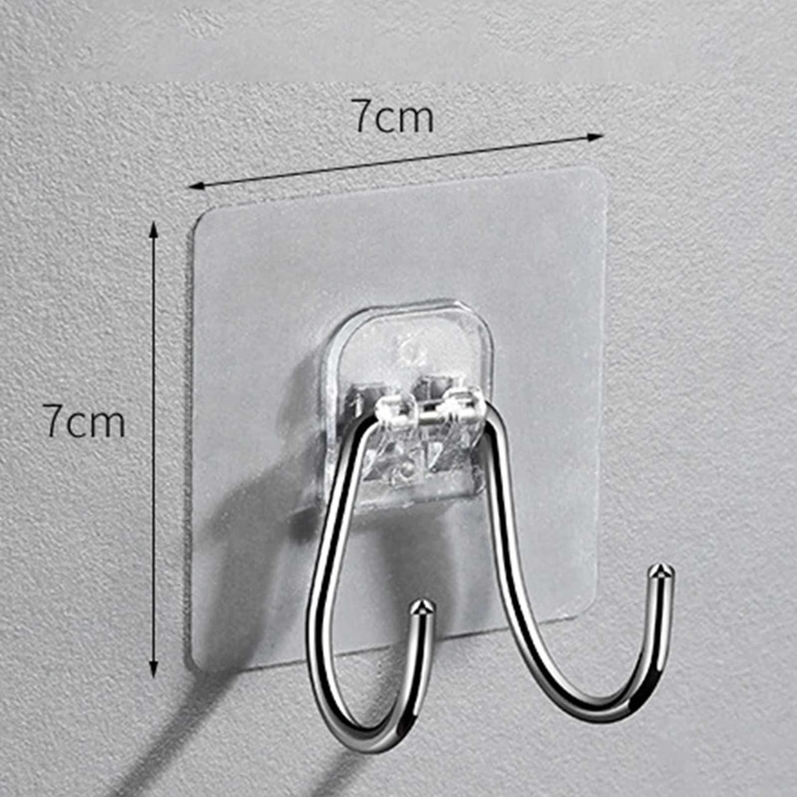 Stainless Steel Strong Adhesive Hook Home Storage Organizer Hook Transparent Waterproof Hooks For Key Bathroom Kitchen Office