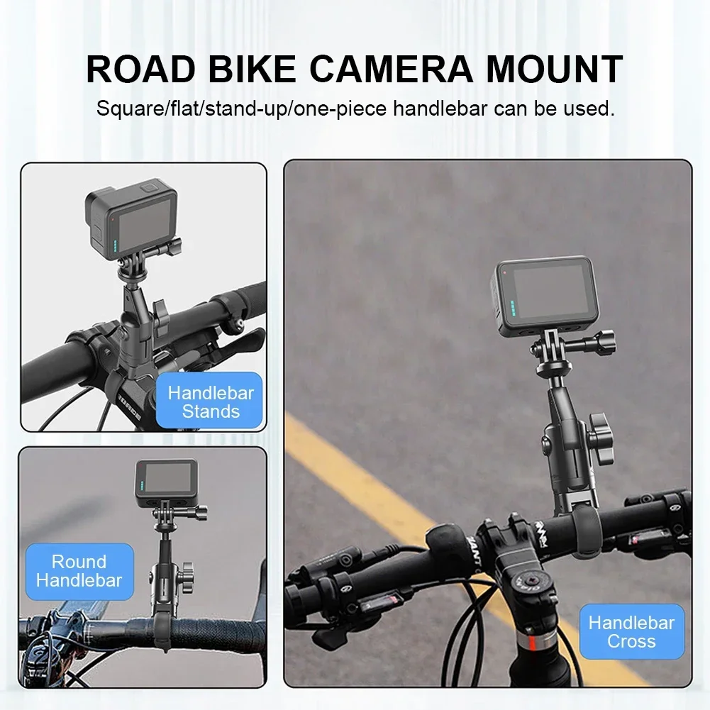 Motorcycle Bicycle Holder 360 Rotating Handlebar Mount Bracket for Insta 360 X2 X3 X4 Go Pro 12 11 10 DJI