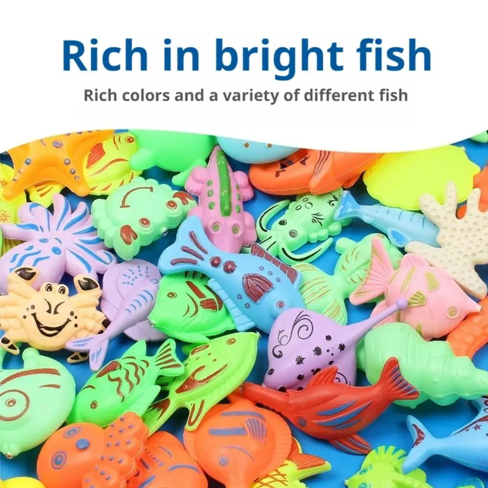 Kids Fishing Toy Set Play Water Toys for Kids Magnetic Rod and Fish Indoor Outdoor Leisure Entertainment Games for Children Toy - 5