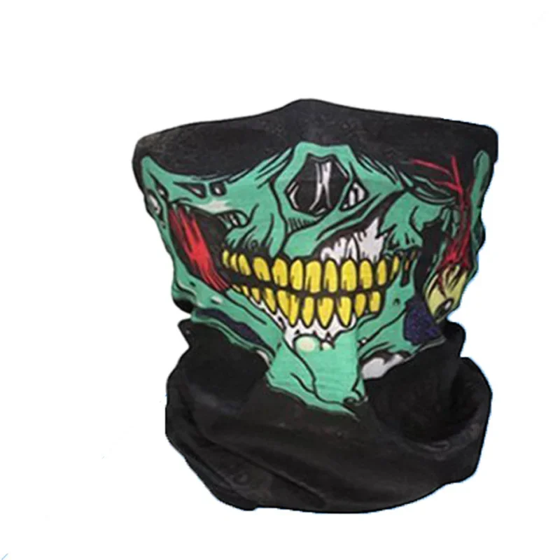 Outdoor Cycling Skull Balaclava Half Face Mask Magic Motorcycle Camping Scarf Men Women Sun Protection Bandana Neck Gaiters 6