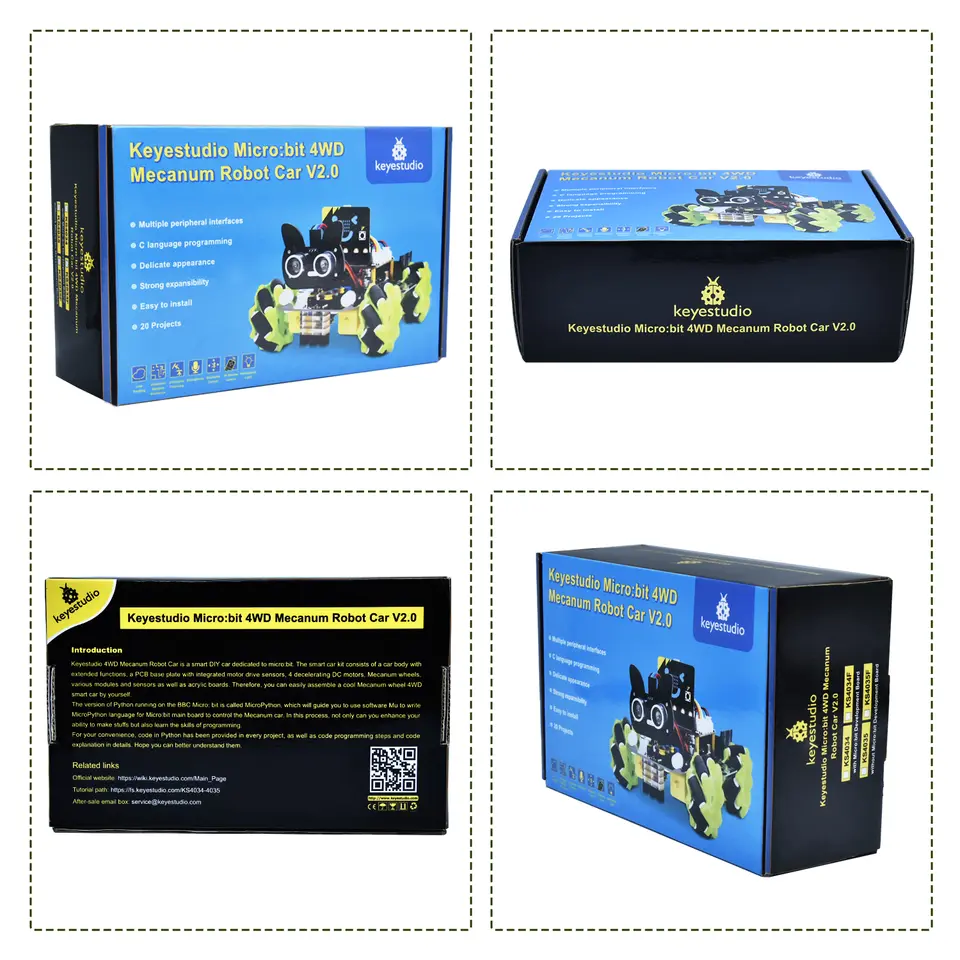 Keyestudio Micro bit 4WD Mecanum With Board Robot Car V2.0 With Python Language Programming System For Microbit Smart Car Kit image 6
