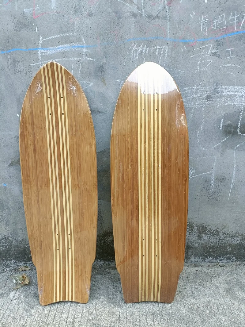 32*10INCH Bamboo surf skate deck skateboard deck bamboo with canandian maples deck  deck 32inch  inch smooth 77 snap pumping