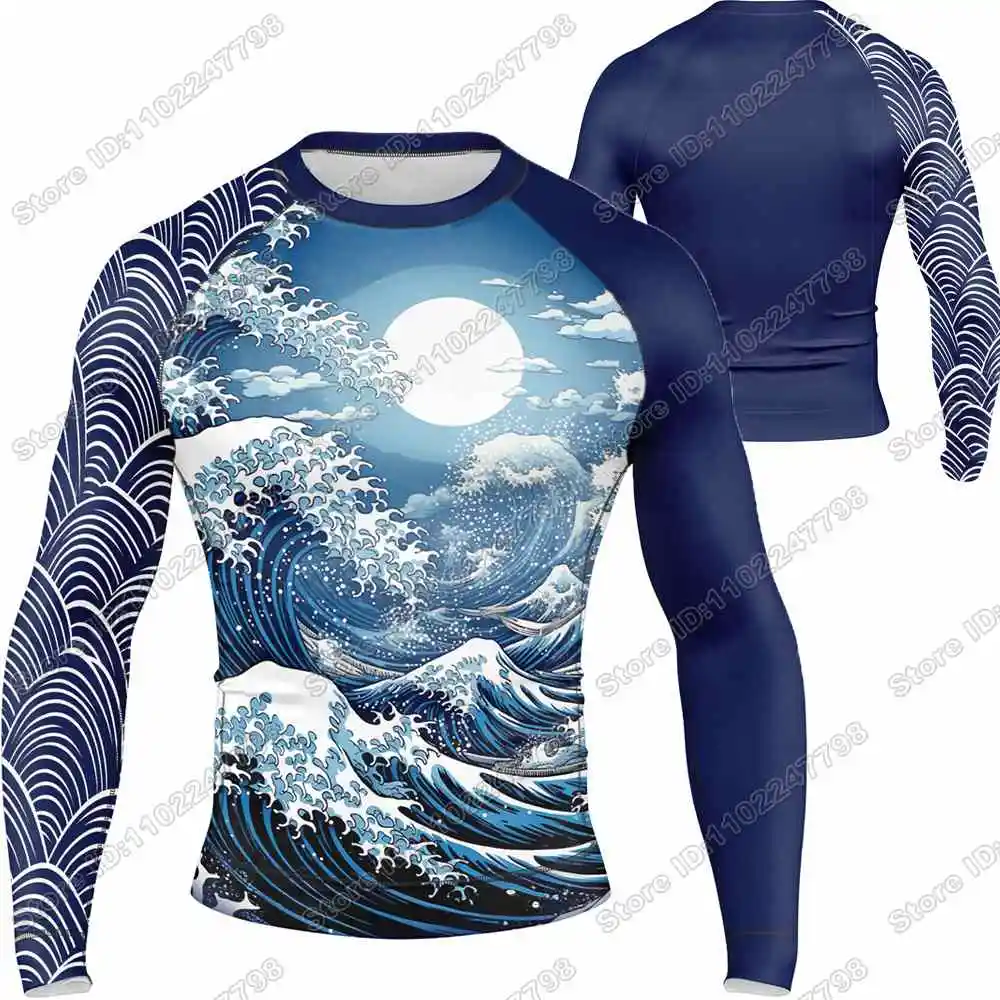 Men Rashguard Jiu Jitsu BJJ MMA Sports Shirt