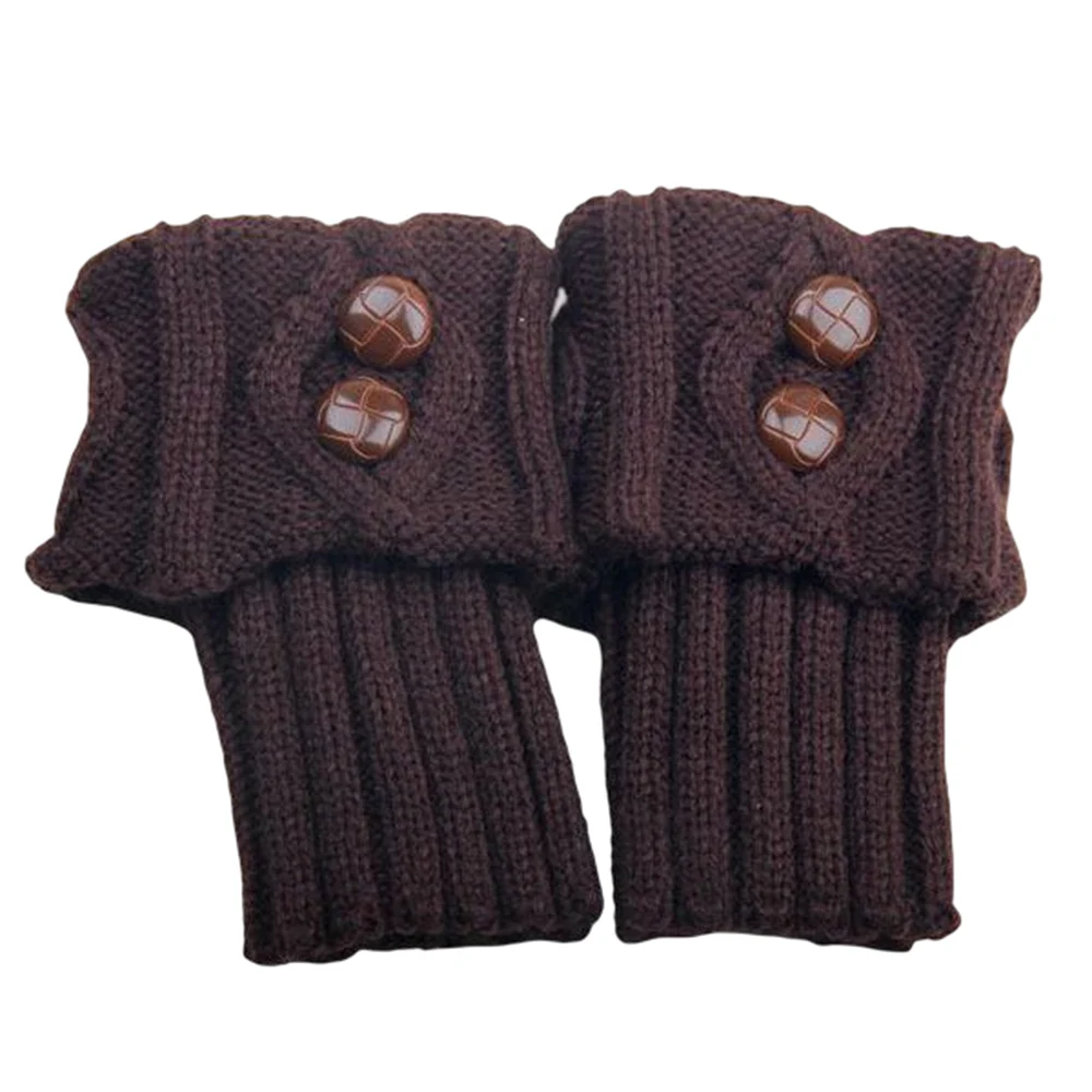 

Короткие вязаные гетры для юниоров, шерстяные вязаные удобные декоративные гетры на пуговицах для женщин и девочек