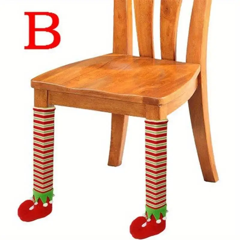 Christmas Decorative Chair Leg Covers Fabric Cartoon Table And Chair Covers Christmas Holiday Party Home Decor Table Leg Covers