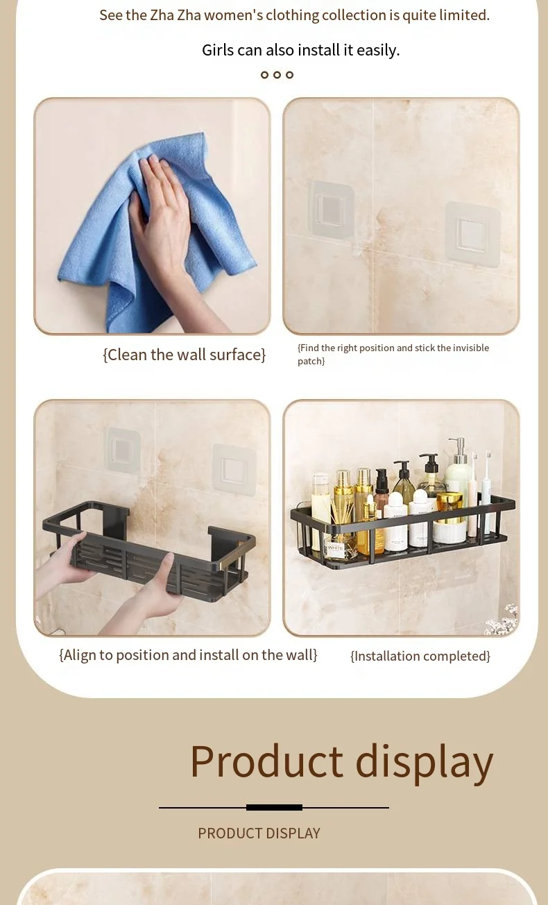 1/2 Stück, Toiletten-Aufbewahrungsregal, nicht perforiertes Wandregal, Badezimmer-Duschregal, Sortier- und Aufbewahrungsregal für Familienwohnheime – Detail 10
