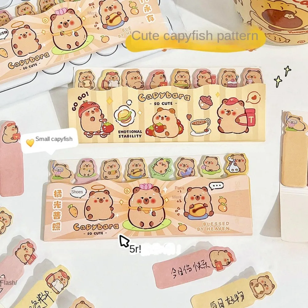 Cute Cartoon Capybara Index Sticky Calendar Marking Labels for Books