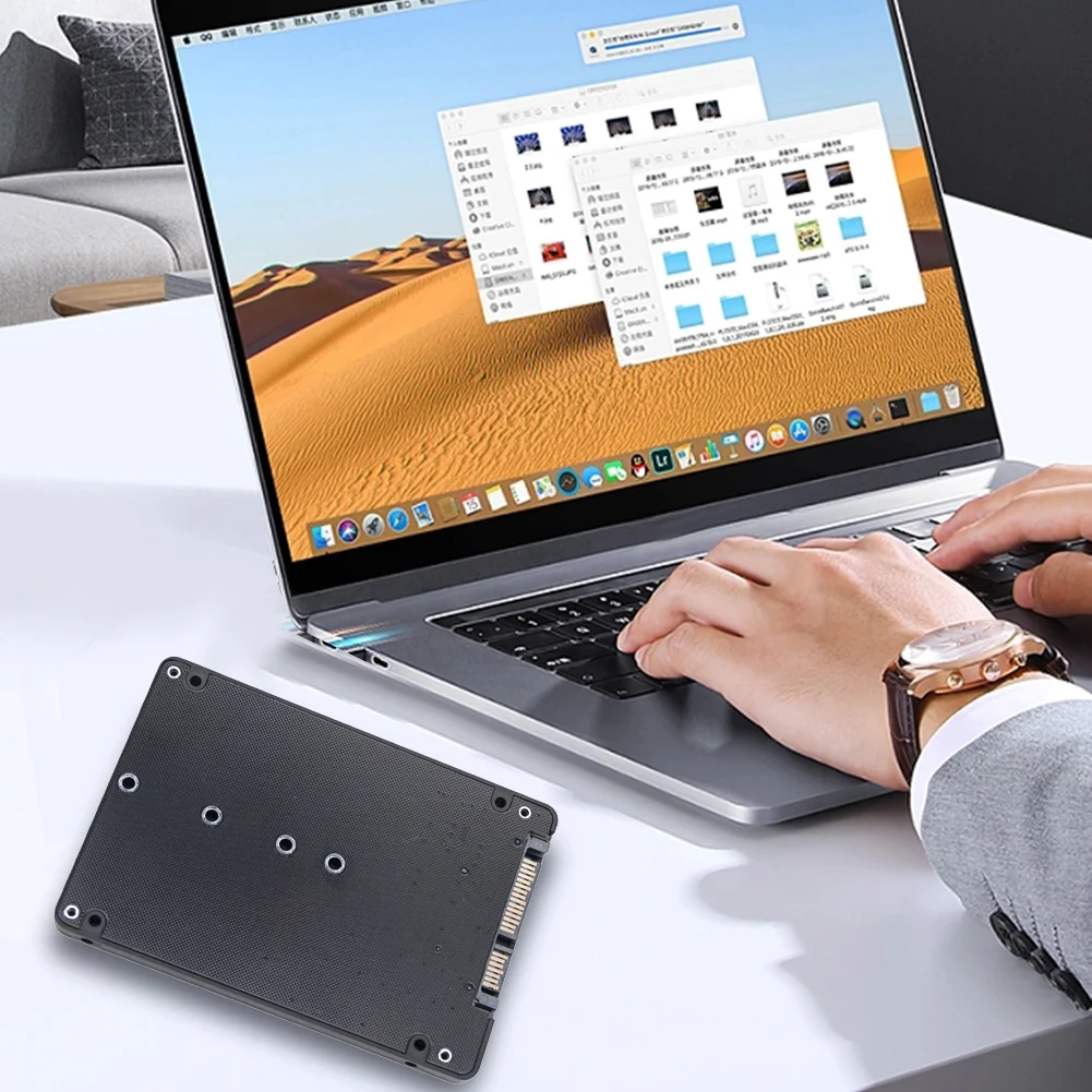 PC용 M.2 NGFF SSD-SATA3 외장 하드 드라이브 박스, M.2 SSD 어댑터 이중 사용, M.2 NGFF-SATA3.0 어댑터 카드, 6Gbps