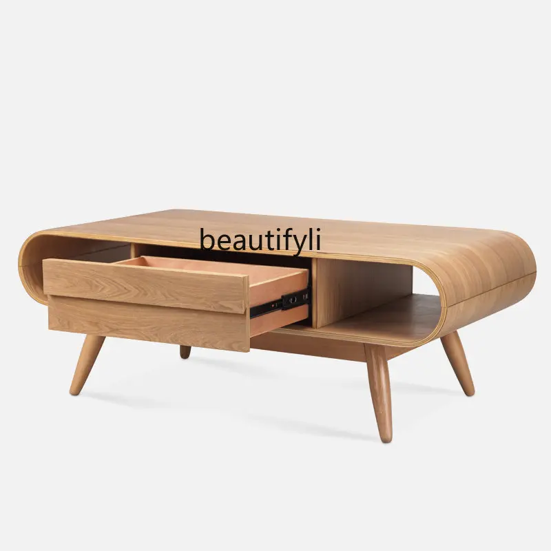 

yj Nordic Solid Wood Coffee Table Living Room Creative Table Simple TV Cabinet Combination