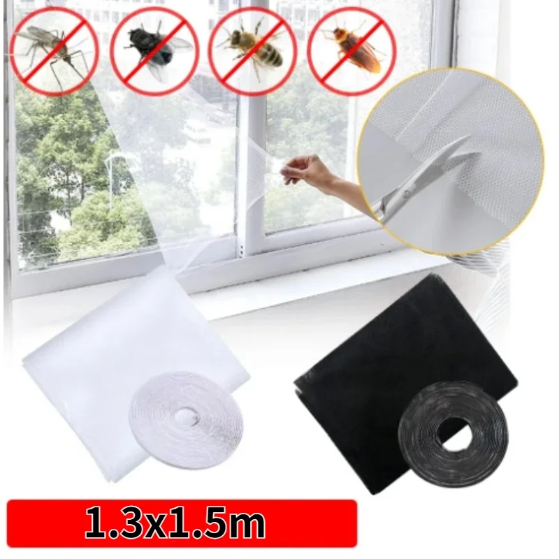 접착식 창문 모기장, 문짝 메쉬, DIY 프리 커팅, 날파리 방지 곤충 커튼 스크린 