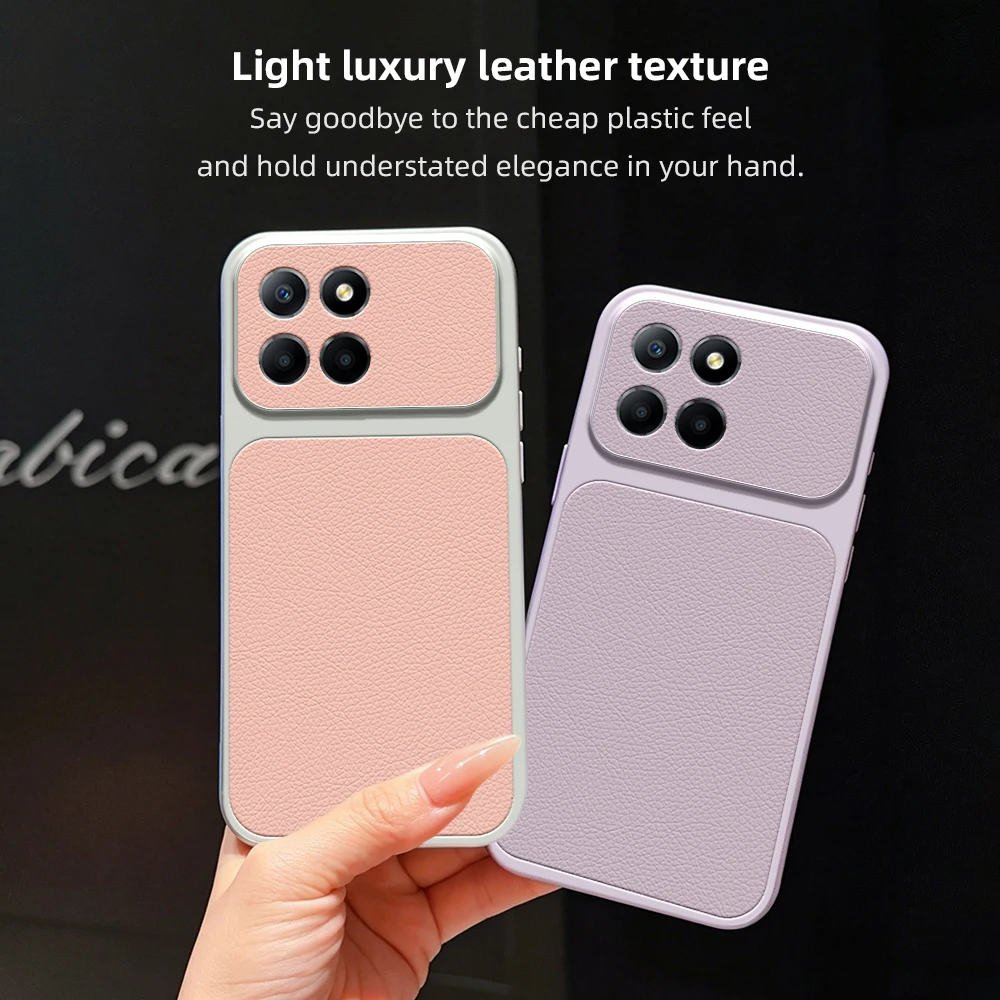 Luxury Leather Matte Back Cover with Lens Protection
