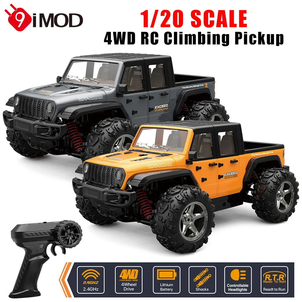 9IMOD 1/20 RC Truck Car 2.4G Climbing Vehicle Off-Road 30km/h High-Speed Pickup Remote Control Simulation Model Vehicle Kids Toy 2