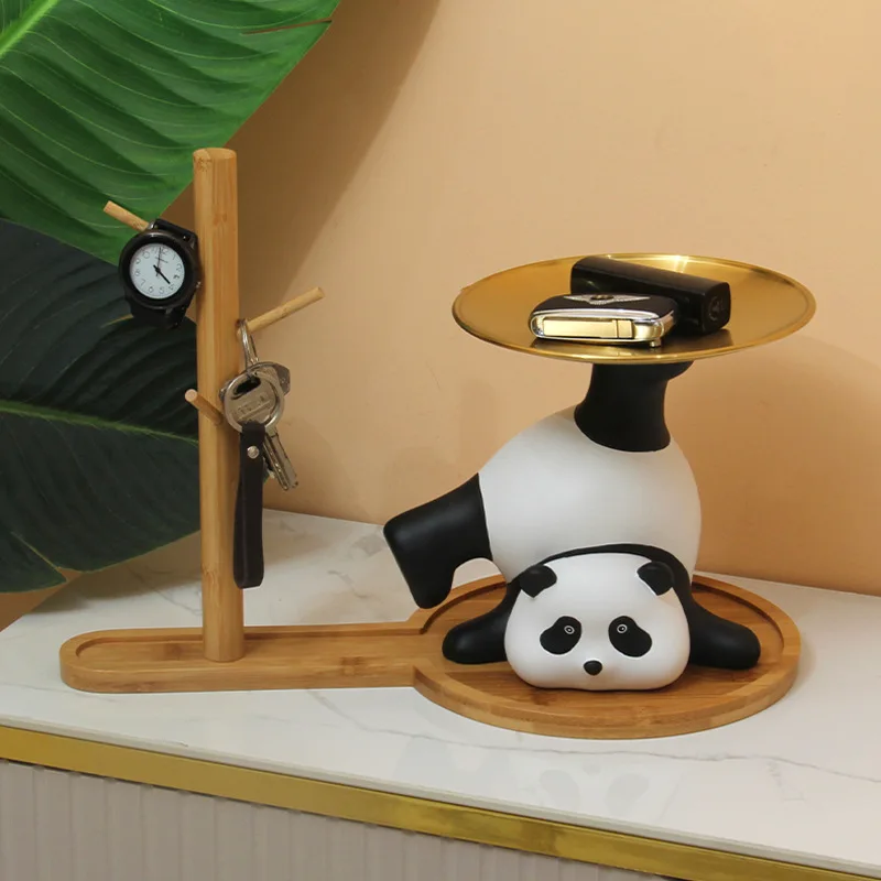 

Panda Key Storage Ornament Bracket Living Room Shoe Cabinet Home Decoration Home Entrance Cabinet