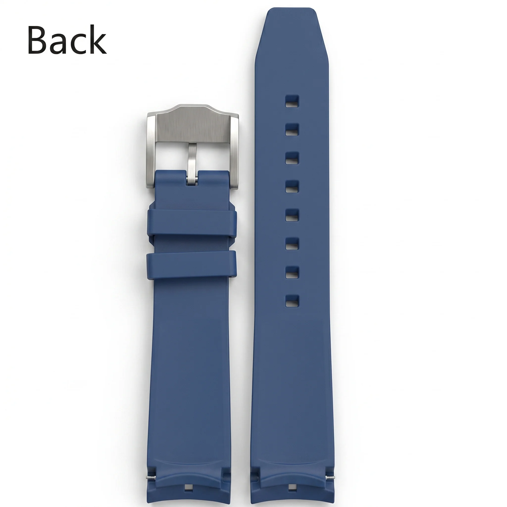 Premium 20mm Curved End Silicone Watch Band - Waterproof Rubber Dive Strap