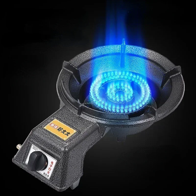 Thickened Cast Iron Commercial Hot Fire Stir Frying Gas Stove Household Liquefied Single Stoves Knob Switch Desktop Cooktops