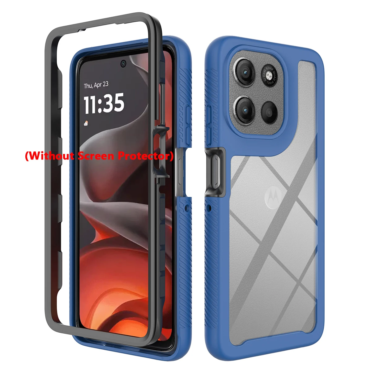 Shockproof Armor Glossy Phone Case with Transparent Acrylic Back