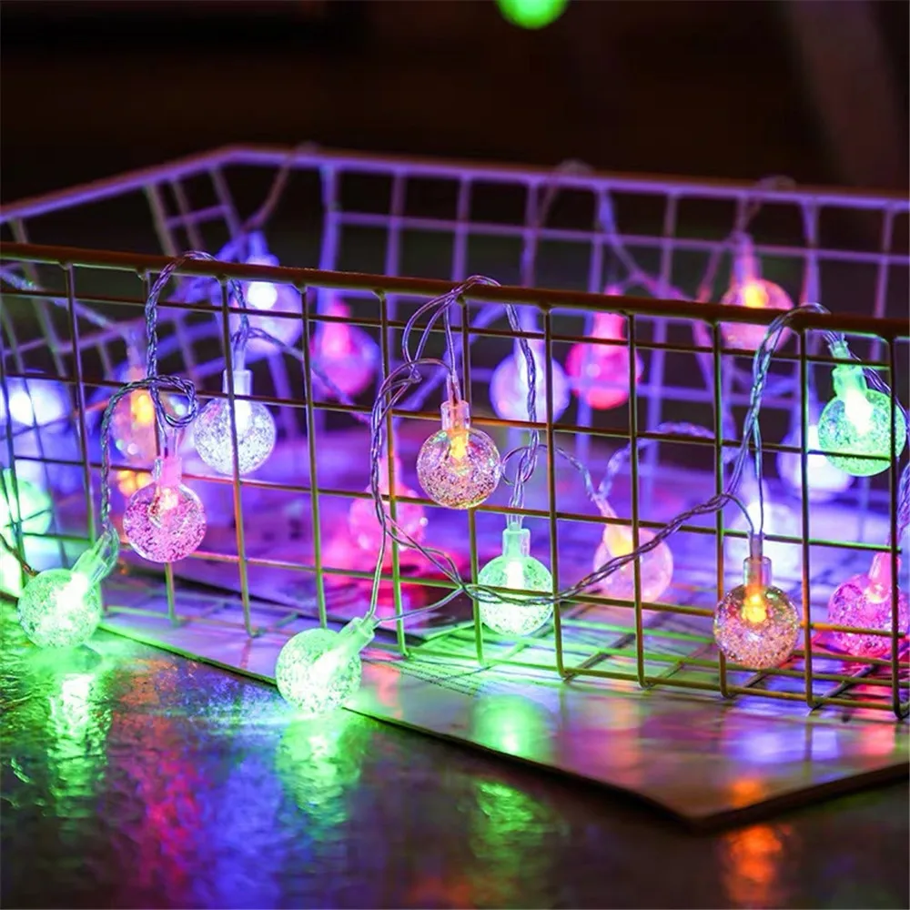 Description Picture 5 of item3M LED Light Crystal Ball Outdoor Garden Camping Light String 20 LED Lights Waterproof Garland Light Ramadan Decorations