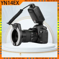 Original YONGNUO YN14EX Macro TTL Speedlite LED Flash Light Adapter Ring Custom LCD Screen Camera for Canon EOS DSLR Cameras 1