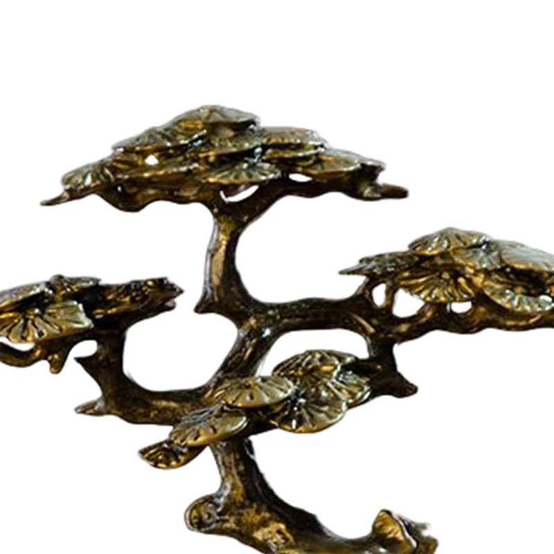 Copper Pine Miniature Figurine - Faux Tree Decor for Landscape Decorations