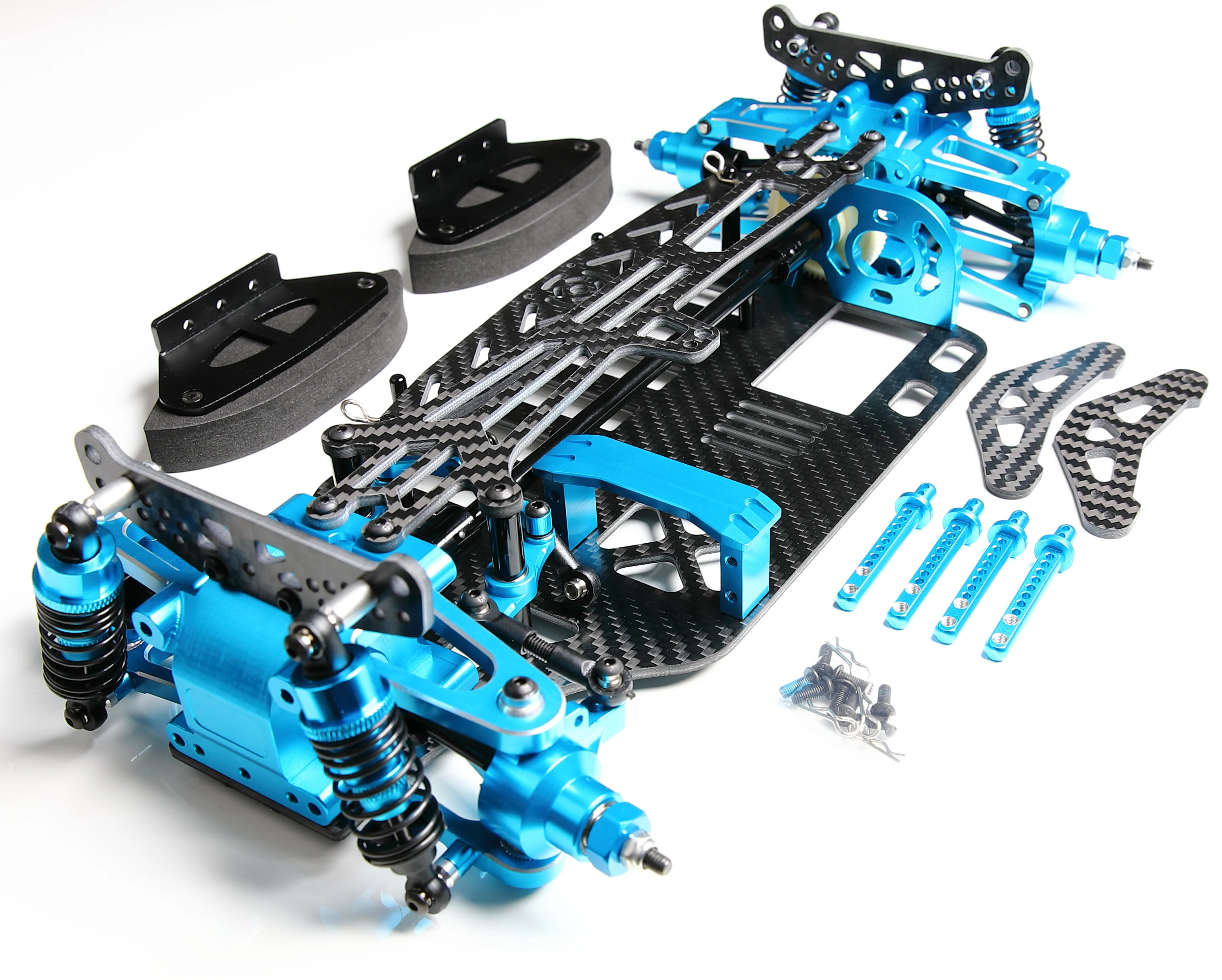 TT-01 CNC Aluminum Carbon Fiber Frame Chassis Upgrade Metal