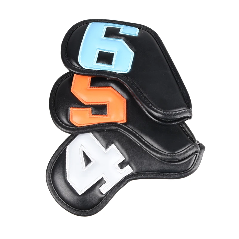 4-9ASPX Thickened PU Golf Club Head Protective Cover With Numbers For Easy Identification Scratch Resistant 10-Piece Set 2