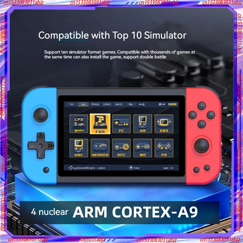 

Powkiddy Overlord Box X51 Pocket Arcade Simulator Handheld 5-Inch Ips Hd Screen Gba Double Game Machine 3500ma Lithium Battery