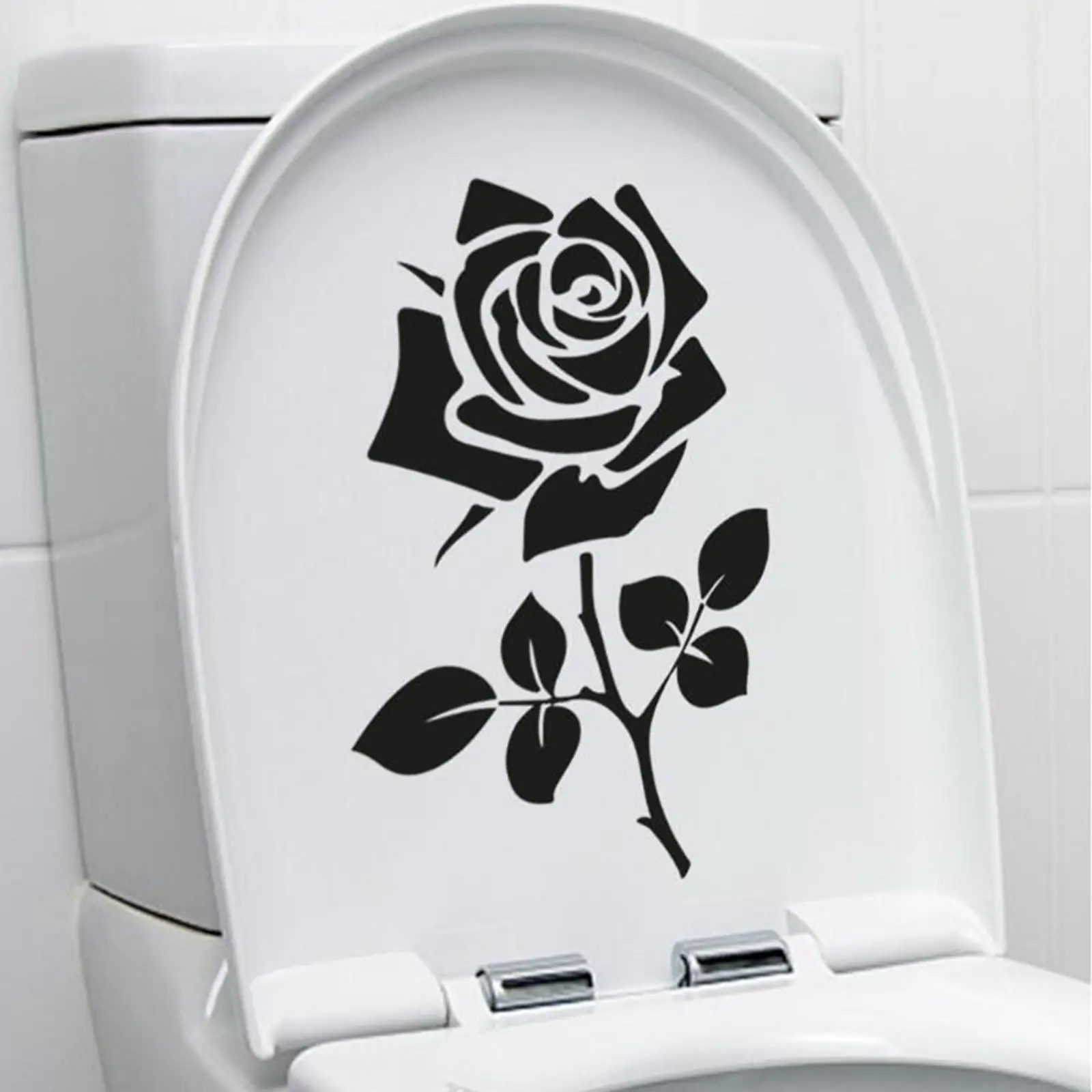 

Floral Toilet Lid Sticker Flower Stickers Toilet Lid Decals for Washroom