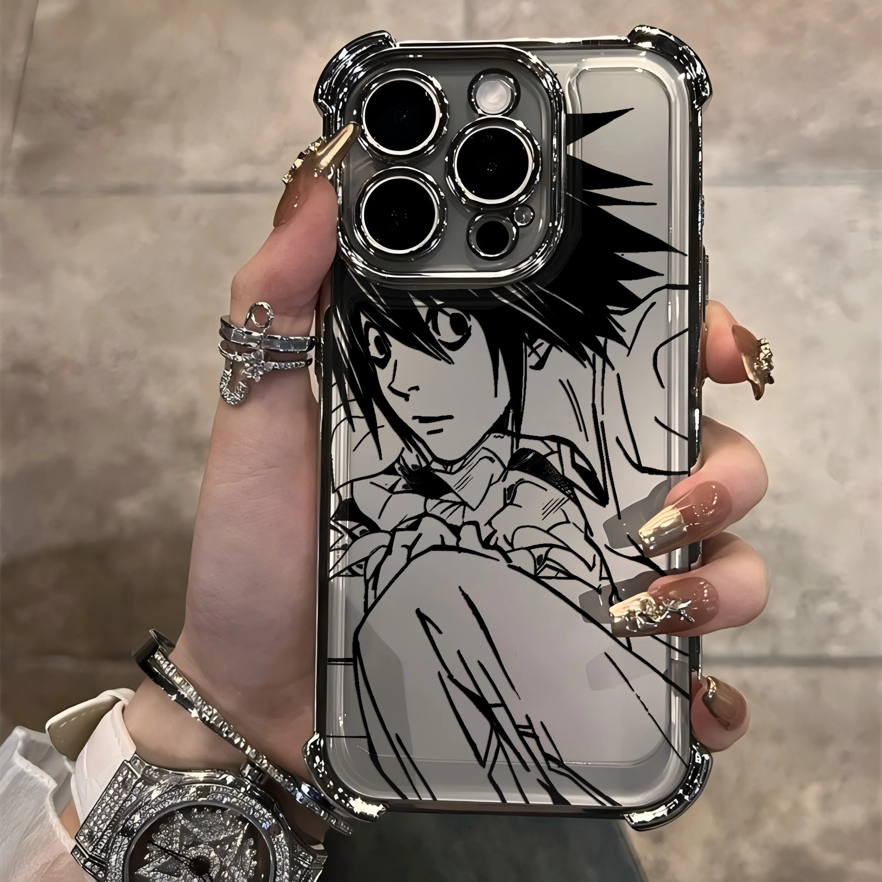 Death Note Plating Phone Case with Anti-Fall Airbag Protection