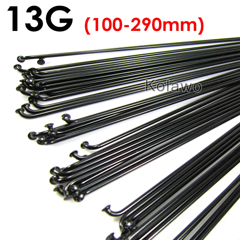 Bicycle Spokes 25Pcs 13G Bicycle Spokes With Nipples Black Steel Mountain/Road Bike 2.3mm High Strength Electric