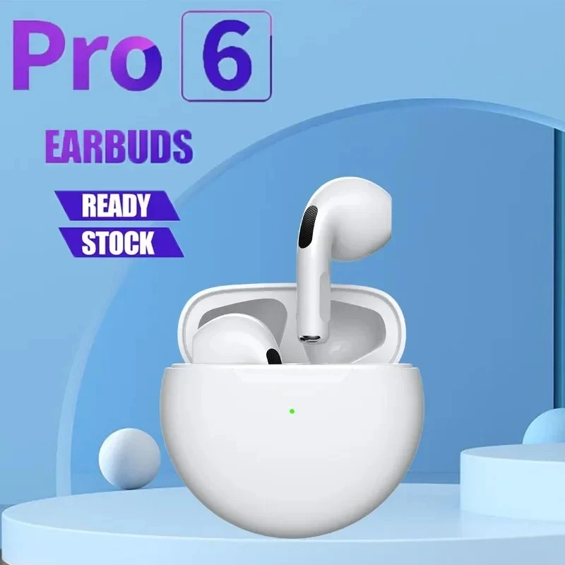 Wireless Headphones Air Pro 6 TWS Wireless Headphones with Mic Fone Bluetooth Earphones Sport Running Headset for Apple iPhone Xiaomi Pro6 Earbuds