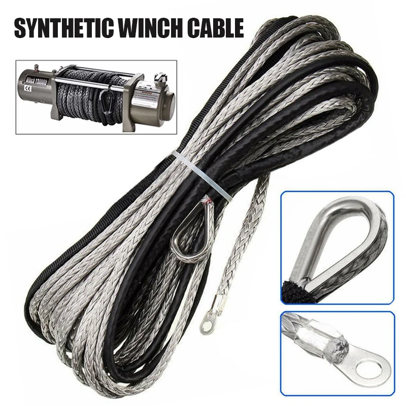 15m7700LBsTowingRopesDurableSyntheticWinchCableWaterproofCar