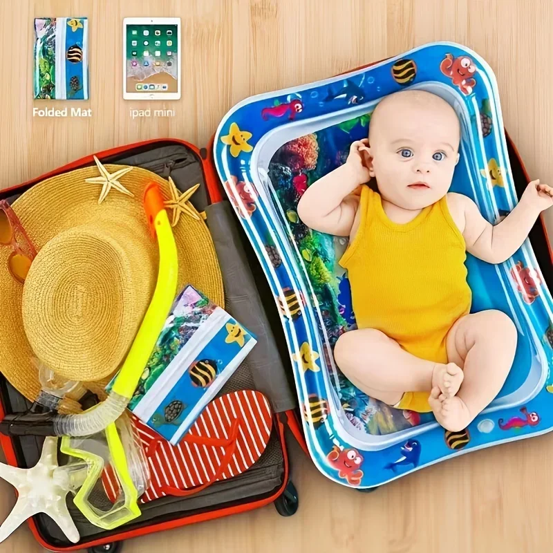 Infinno Inflatable Tummy Time Mat Premium Baby Play Mat for Developing Baby learning to crawl toys Sensory Skills