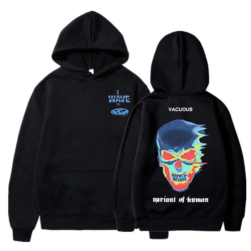 thumbnail image 1 of Sudadera con capucha con estampado gráfico de imagen térmica de esqueleto para hombre y mujer, ropa de calle de Hip Hop, sudaderas con capucha de algodón de lana Unisex, sudadera de moda, 1 of 3