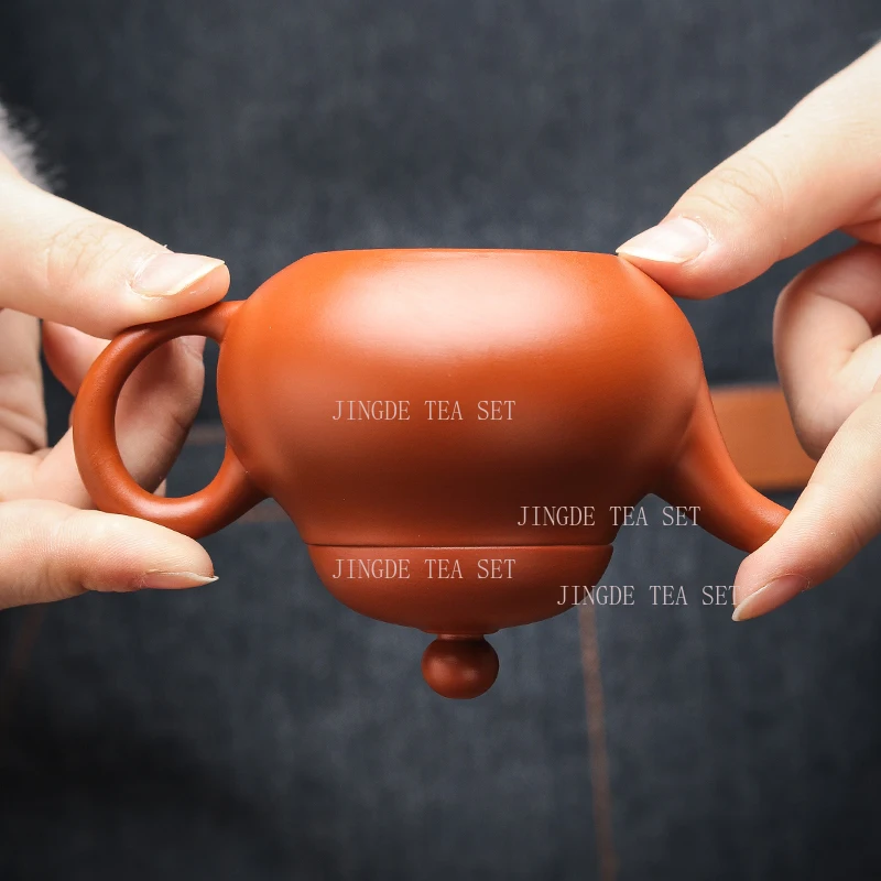 Chaozhou Zhu Ni Hand Pulled Pot/Small Capacity Purple Clay Pot/Kung Fu Tea Set/Handmade Pear Shaped Pot Can Cut Off Water