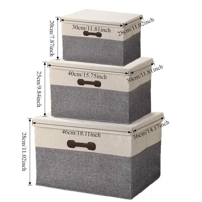 S/M/L/XL Foldable Linen Storage Boxes with Handle Wardrobe Organizer 1pc Basket Space Saving Cube Drawer Bin for Home Camping - Image 6