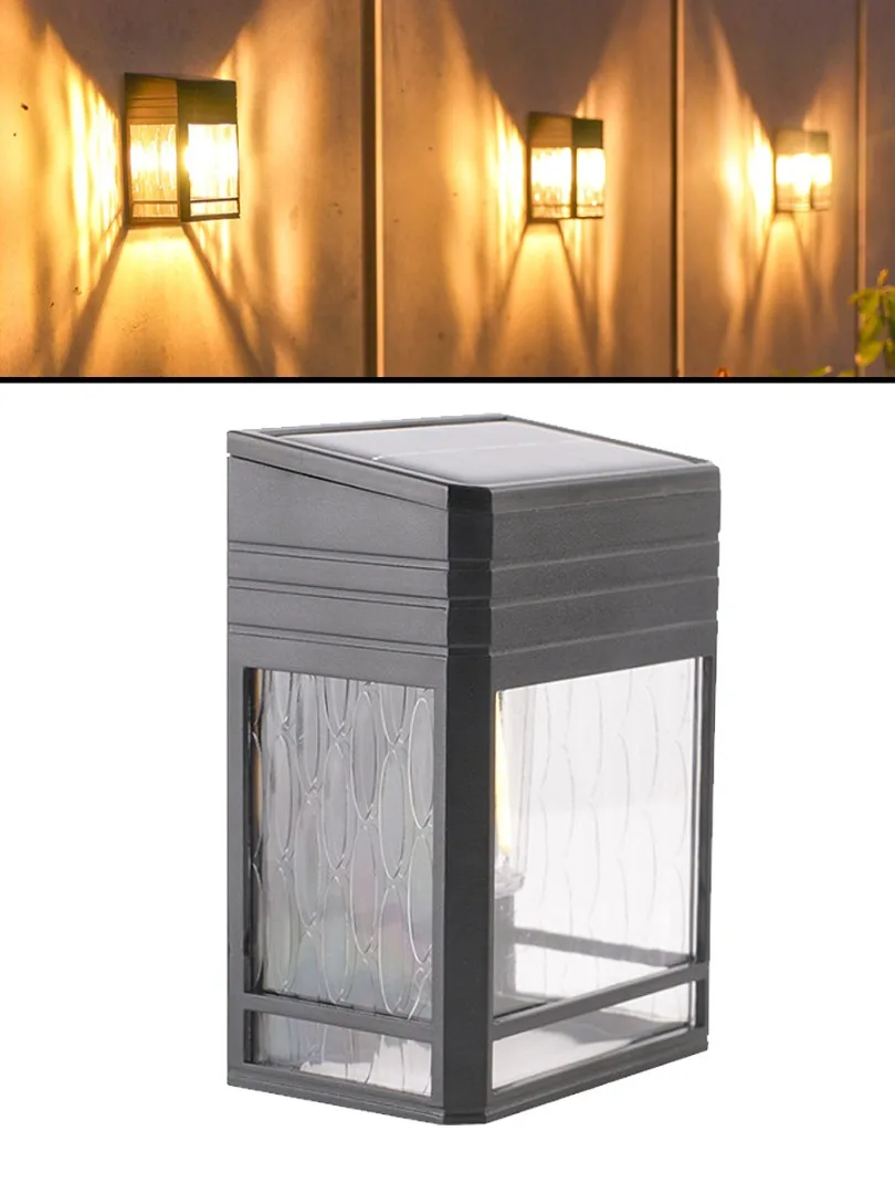 

Warm White LED Solar Lamp Wall-mounted Path Stair Outdoor Garden Lights Balcony Light Decoration For Patio Stair Fence Light