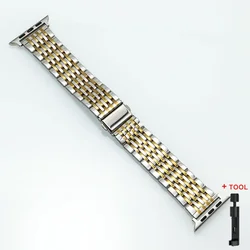 Stylish Stainless Steel Metal Strap for S10 - 42mm (Silver gold)