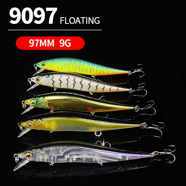 97mm 9g Floating Minnow Fishing Lure Wobblers for Pike Trout Carp Swimbait  Long Shot Hard Artificial Bait Twitch Pesca Equipment