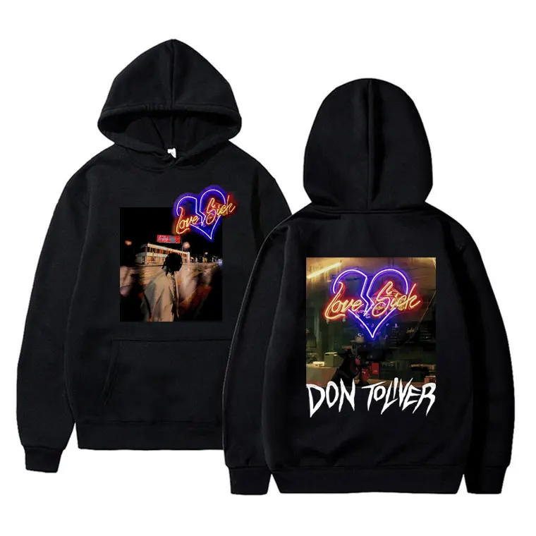Rapper Don Toliver Love Sick Music Album Double Sided Print Hoodie Men Hip Hop  Oversized Streetwear Male Casual Fleece Hoodies