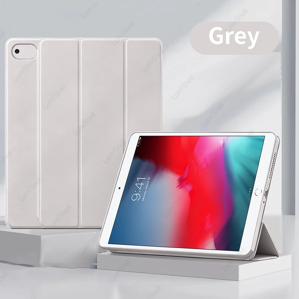 Tri-Fold Flip Case with Auto Wake/Sleep & Soft Silicone Shell Protective Cover
