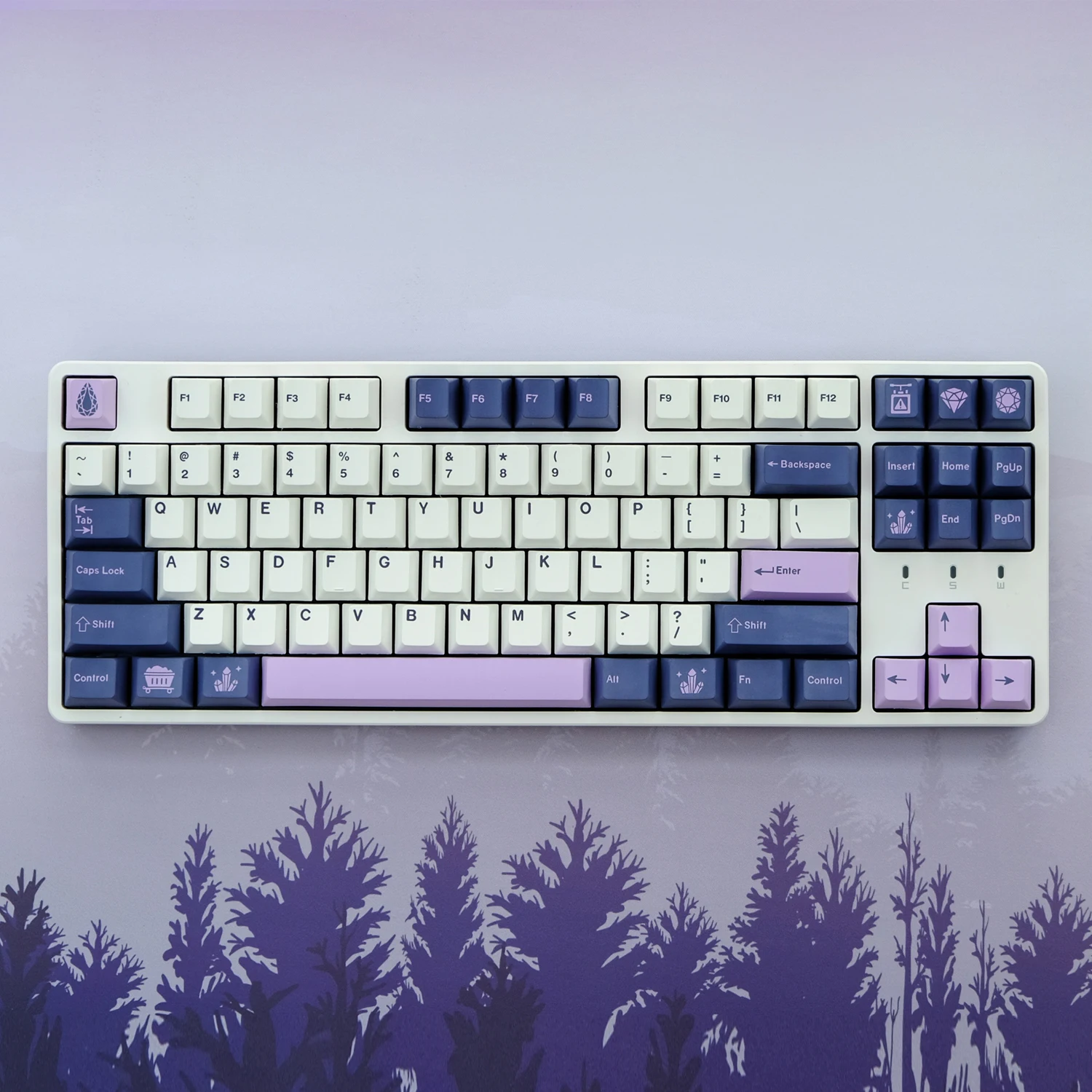 Gmk  amethystキーボードキャップ,131キー,チェリープロファイル,PBT昇華,メカニカルキーボード,Gmk,MXスイッチ用,61/64/68/87