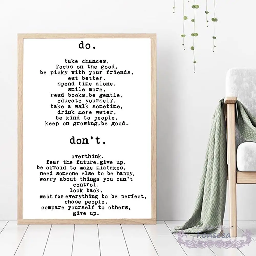 

Do or Do Not Poster Modern Black White Motivational Quotes Canvas Painting Accept Customize Wall Art Prints Picture Room Decor