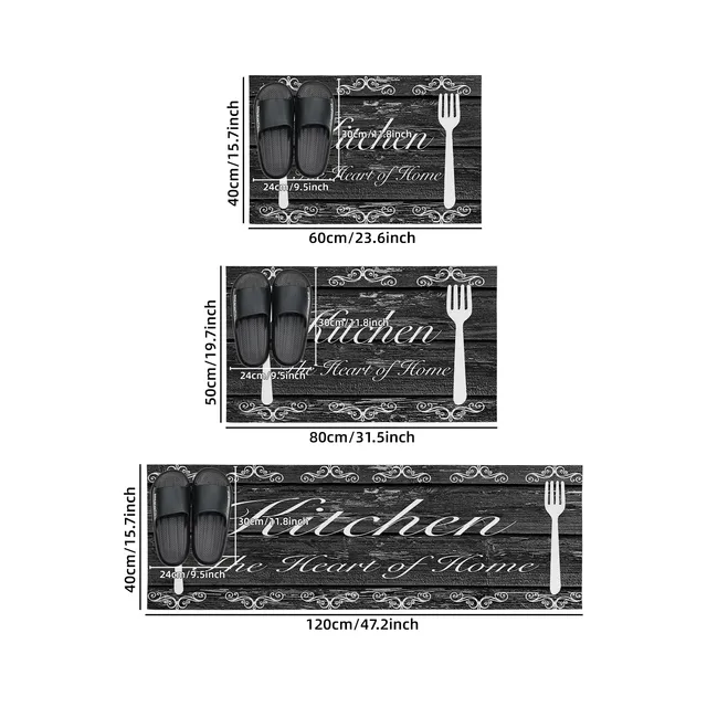 VIKAMA Tappetino assorbente da cucina lavabile Comodo tappeto da cucina in spugna tappetino da bagno principale Kit tappetino per porta impermeabile antiscivolo 3