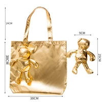 ECO Silver Coated Bear Cotton filling Waterproof Tote High-Quality Reusable grocery High capacity Cotton bag Shopping Bag 5