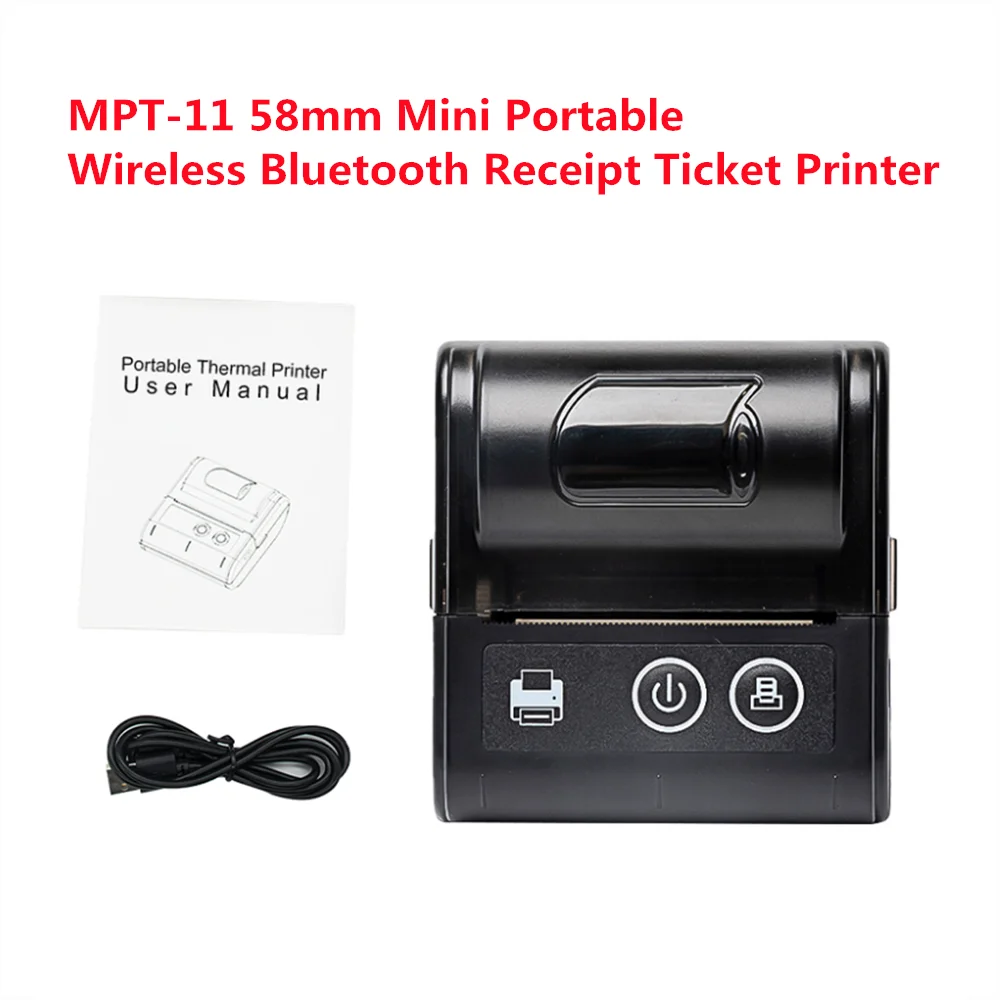 

MPT-11 58mm Portable Ticket/Receipt Printer /Thermal Label Mini Printer For Small Business/Shops/Supermarkets/Hotel/Restaurant