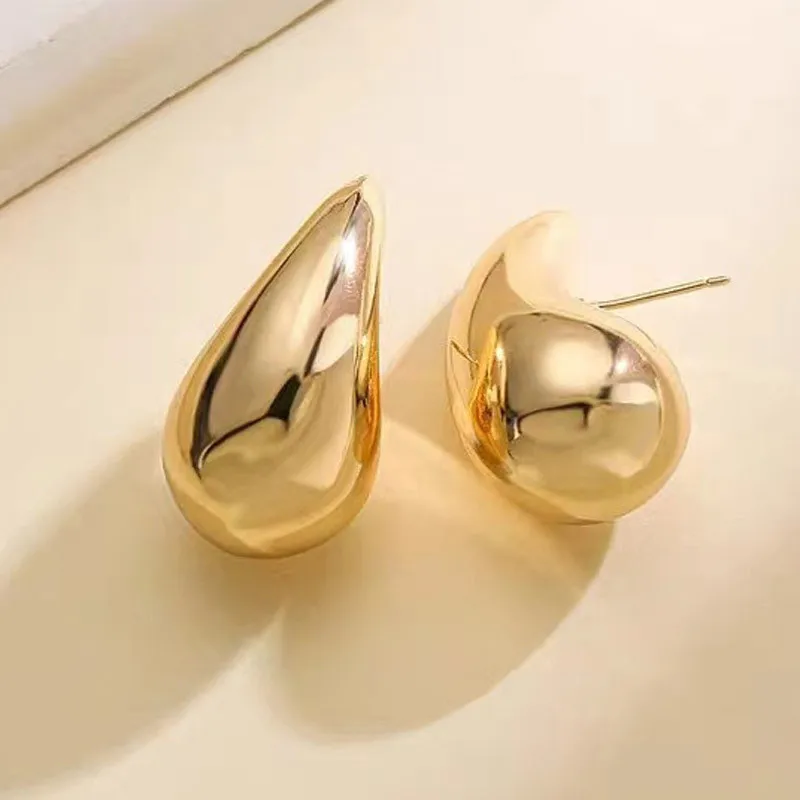 925 Sterling Silver Teardrop Earrings For Women New Design Style Metal Texture 18k Gold Plated Fashion Jewelry Gifts