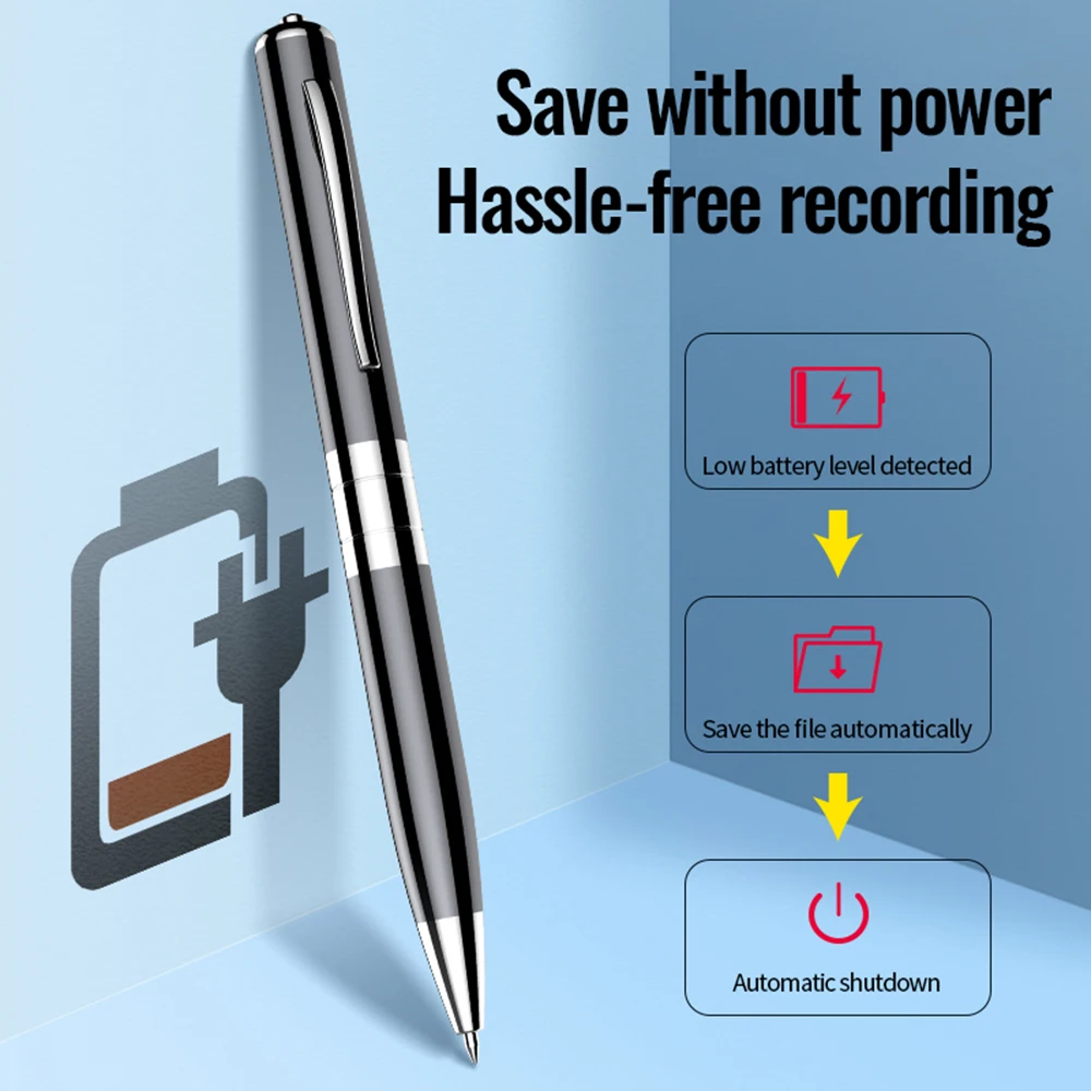 Digital Voice Recorder Pen Mini Professional Activated Pen Audio Recorder Rechargeable Sound Dictaphone Long Time Record Device